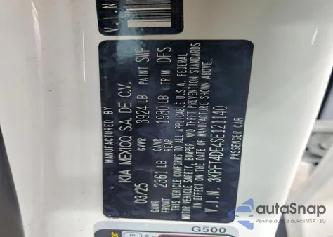 2025 Kia K4 Lxs from USA, damaged, VIN 3KPFT4DE4SE121140